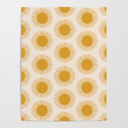 Golden Sun Pattern Poster