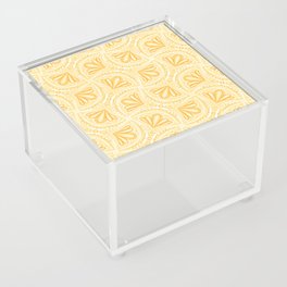 Textured Fan Tessellations in Warm Sunny Yellow Acrylic Box