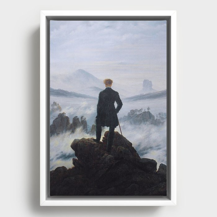 Wanderer above the Sea of Fog - Caspar David Friedrich  Framed Canvas