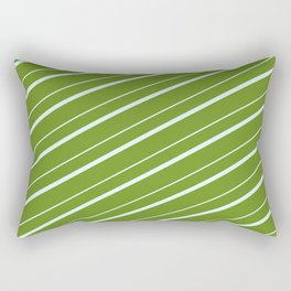 [ Thumbnail: Green & Light Cyan Colored Stripes/Lines Pattern Rectangular Pillow ]