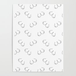 Boob pattern - black and white Poster