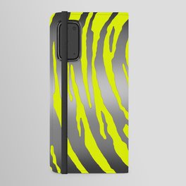 Silver Tiger Stripes Yellow Android Wallet Case