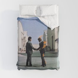 Wish You Were Here Pink Shake Hands Floyd Rock Band Duvet Cover