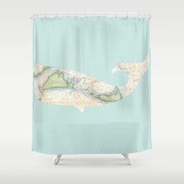 Nantucket Whale Shower Curtain