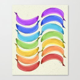 Banana Rainbow - Off White Canvas Print