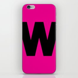 letter W (Black & Magenta) iPhone Skin