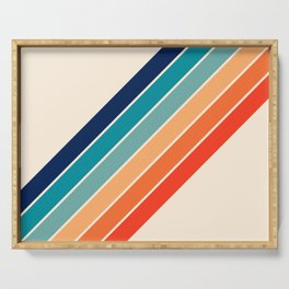 Karanda - 70s Style Classic Retro Stripes Serving Tray