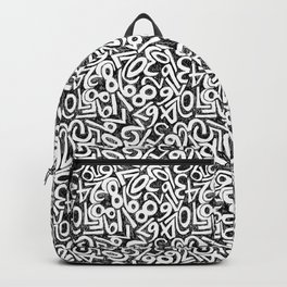 Numbers pattern in black and white Backpack