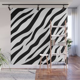 Zebra Print Pattern (white) Wall Mural