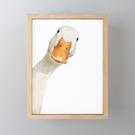 Sneaky White Duck Framed Mini Art Print