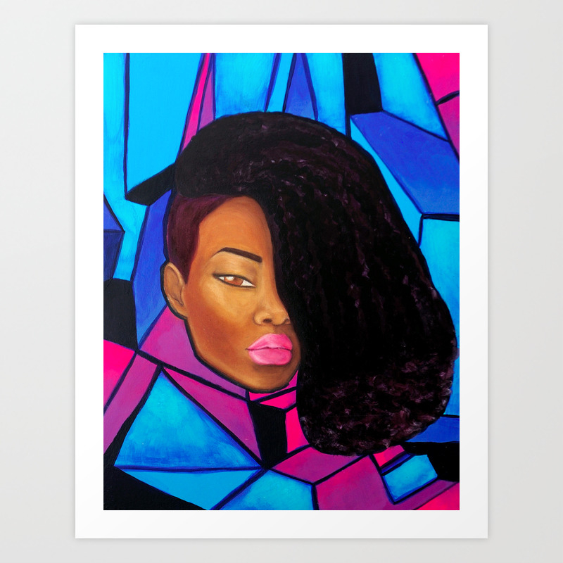 Cool Afro Natural Hair Art Art Print By Tenisha Society6