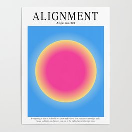 Gradient Angel Numbers: Angel Number 222 - Alignment  Poster