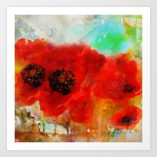 Champ de coquelicots Art Print