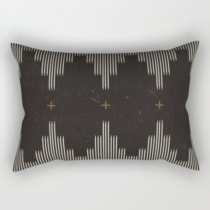 Southwestern Minimalist Black & White Rectangular Pillow