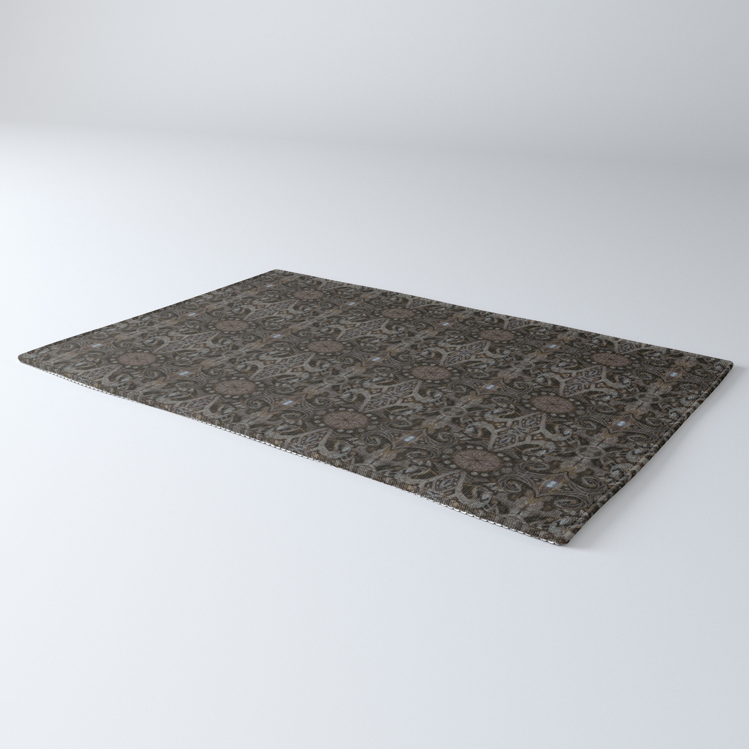 Curves Lotuses Black Brown Taupe Rug By Clipsocallipso Society6