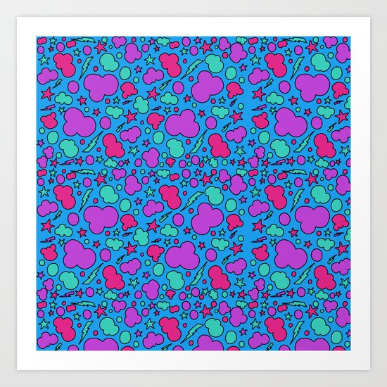 Colorful chaotic storm Art Print