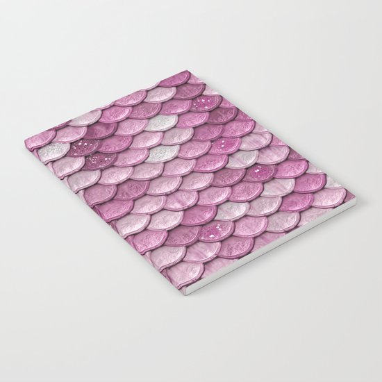Light Pink Glitter mermaid sparkling scales - Mermaidscales Notebook