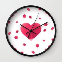 Rose Petal Heart Wall Clock