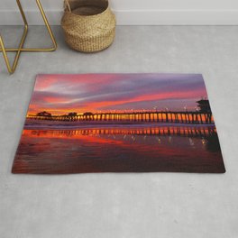 Sunset At The Pier * Huntington Beach, California Rug