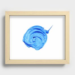 blue paint dab Recessed Framed Print