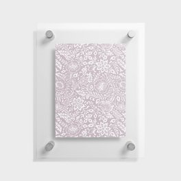 Woodblock print repeating pattern in gray and white Floating Acrylic Print
