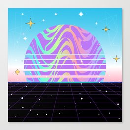 Minimal Sunset Psychedelic Synthwave Canvas Print