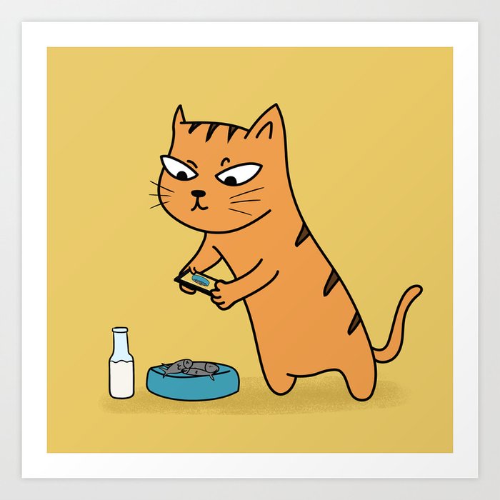  Foodie Cat  Art Print by cartoonbeing Society6