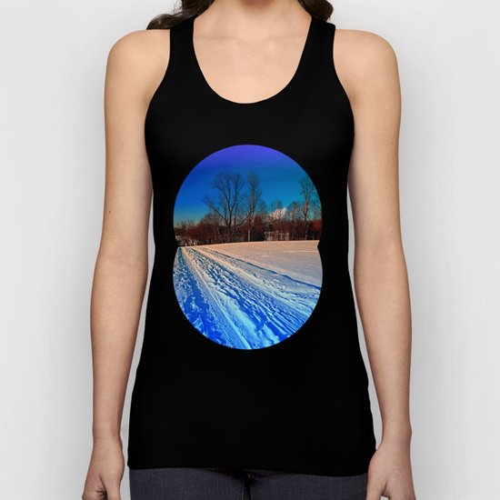 Traces on a winter hiking trail Unisex Tank Top