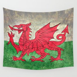 Grungy Welsh Flag of Wales Wall Tapestry