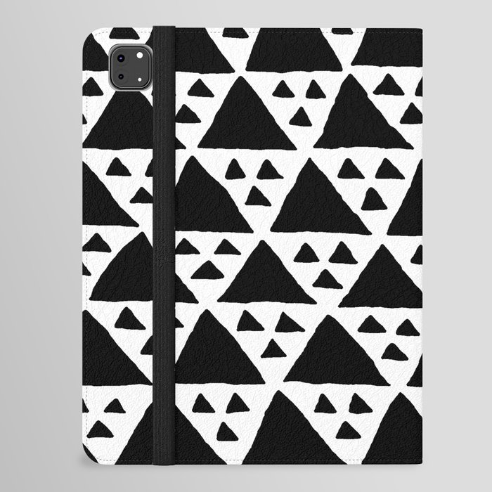 Triangles Big and Small in black and white iPad Folio Case