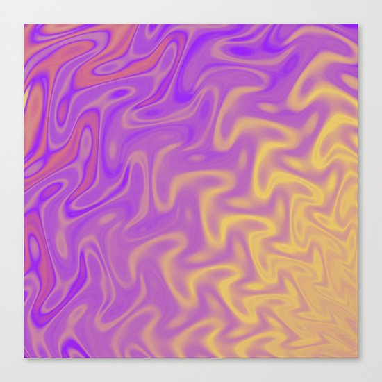 Ripples Fractal in Tropical Punch Canvas Print
