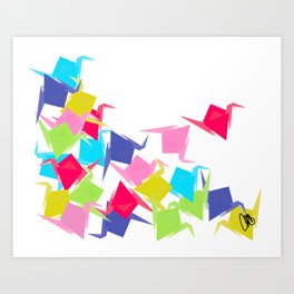 Origami Cranes Art Print