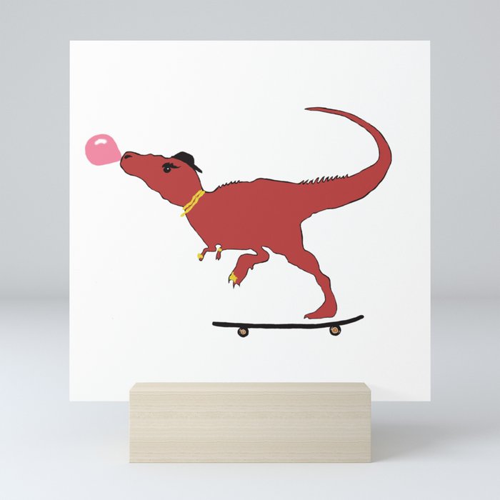 T-rex skater Mini Art Print
