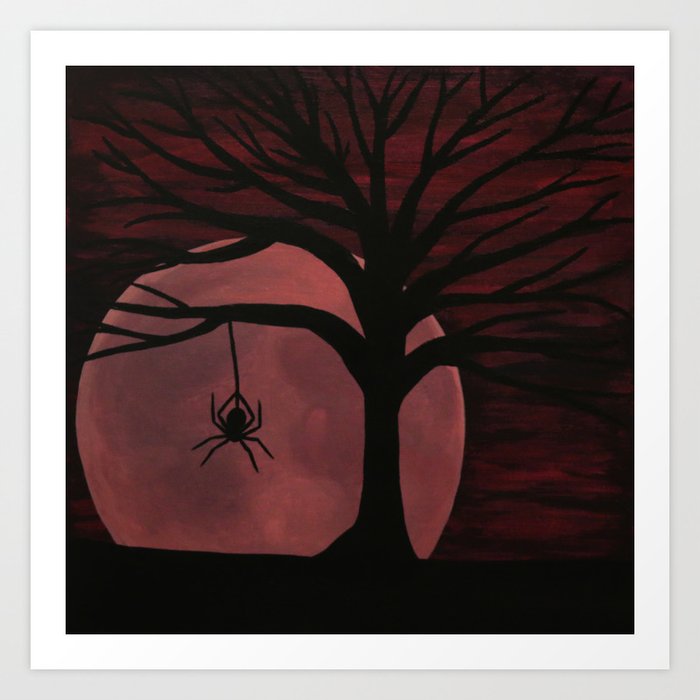 Spooky Spider Tree Art Print