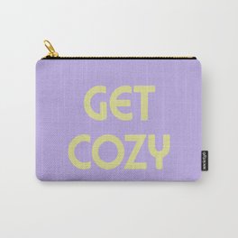 Get Cozy, Lavender and Lime Green Carry-All Pouch | Decor, Vintage, Positive, Motivational, Typography, Urban, Retro, Wallart, Outfitters, Lavender 