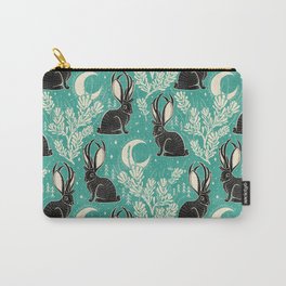 Jackalope - teal & black Carry-All Pouch