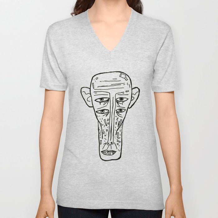 Ancient Face V Neck T Shirt