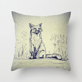 Sketchy Fox Throw Pillow