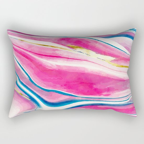 Handmade Watercolor Vivids Rectangular Pillow