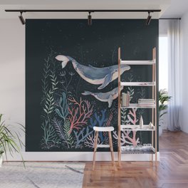 Whales and Coral Wall Mural