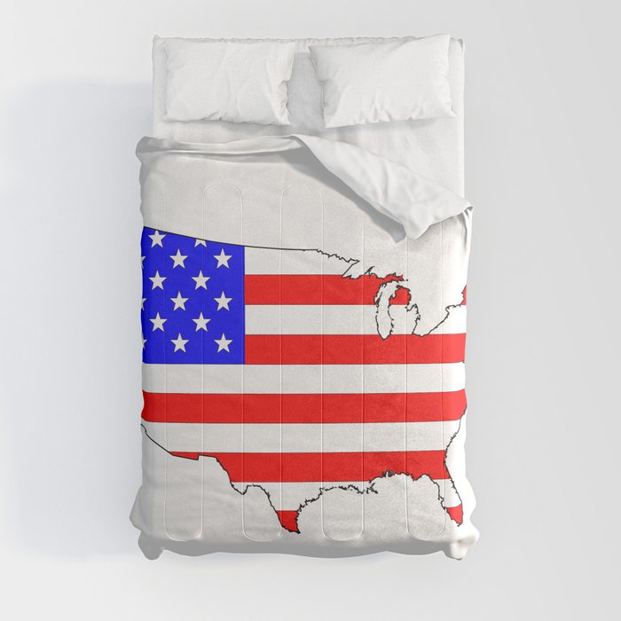 USA Flag Map Comforter