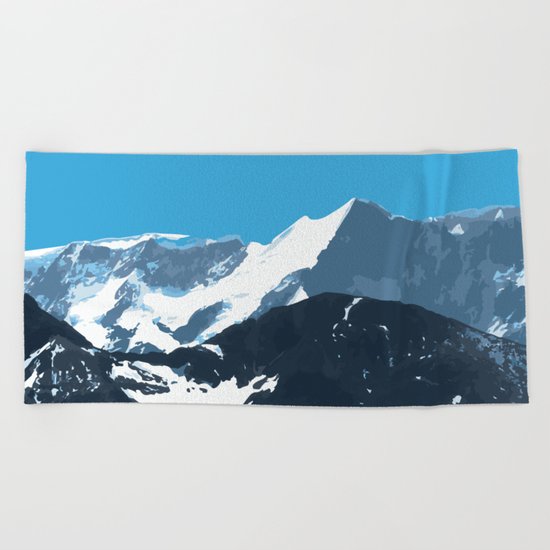 swiss mountains Beach Towel