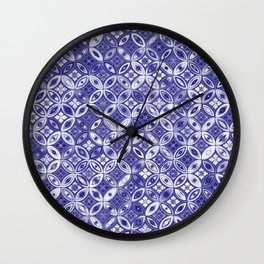 Ornate BLUE Prismatic Pattern. Wall Clock