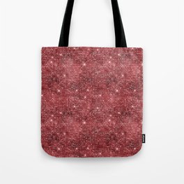 Burgundy Diamond Studded Glam Pattern Tote Bag
