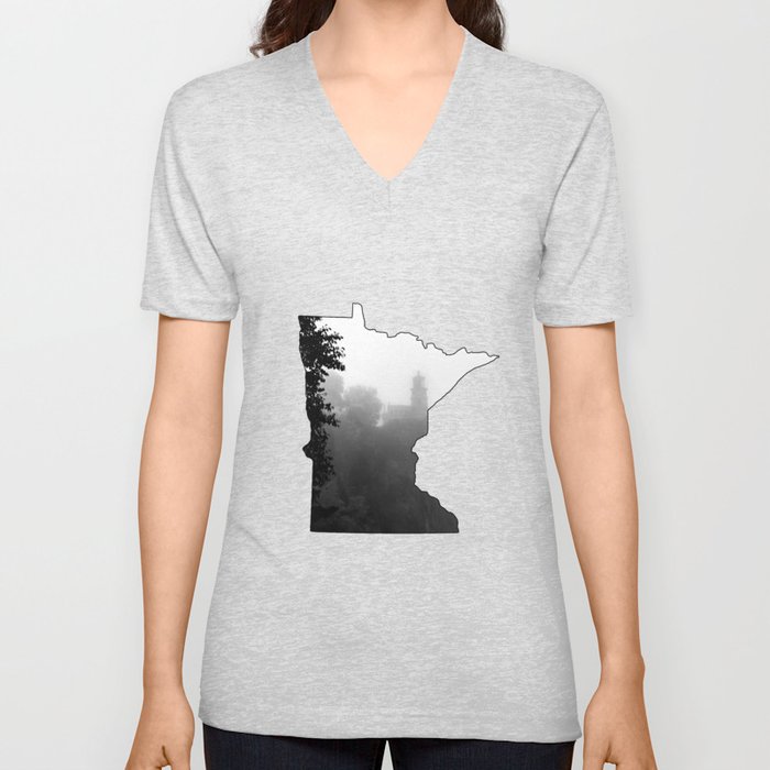 Minnesota-Split Rock Lighthouse at Lake Superior Unisex V-Ausschnitt Minnesota-Split Rock Lighthouse at Lake Superior Unisex V-Ausschnitt
