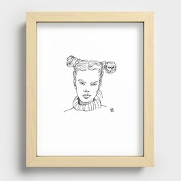 Young woman with pigtails Recessed Framed Print