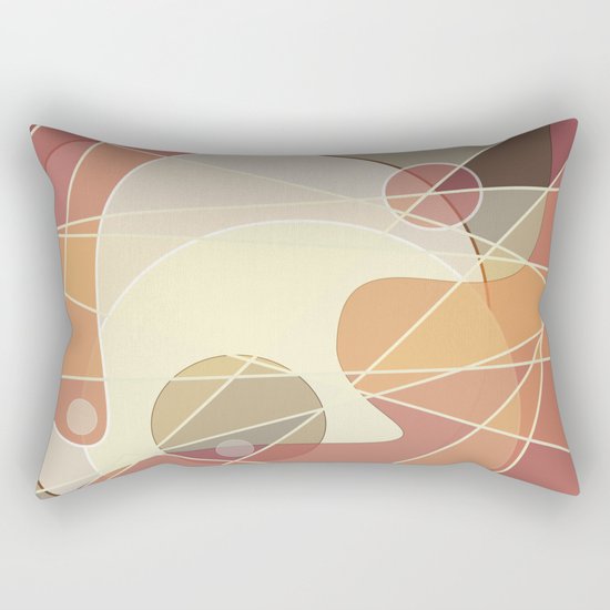 Abstract pattern in yellow and beige brown colours . Rectangular Pillow