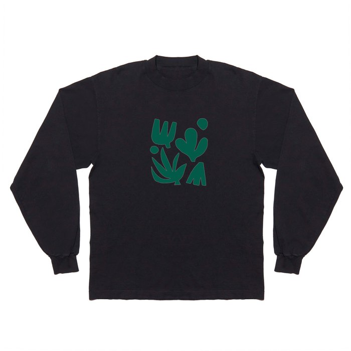 Bottle Green Collage: Paper Cutouts Matisse Edition Long Sleeve T Shirt