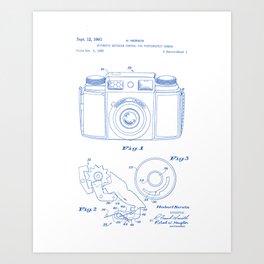 Automatic Exposure Control for Camera Vintage Patent Hand Drawing Art Print