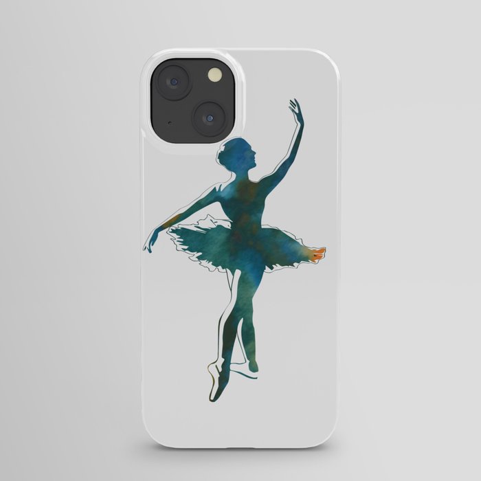 Ballerina Dancer Tutu Watercolor Bun Dance Ballet iPhone Case
